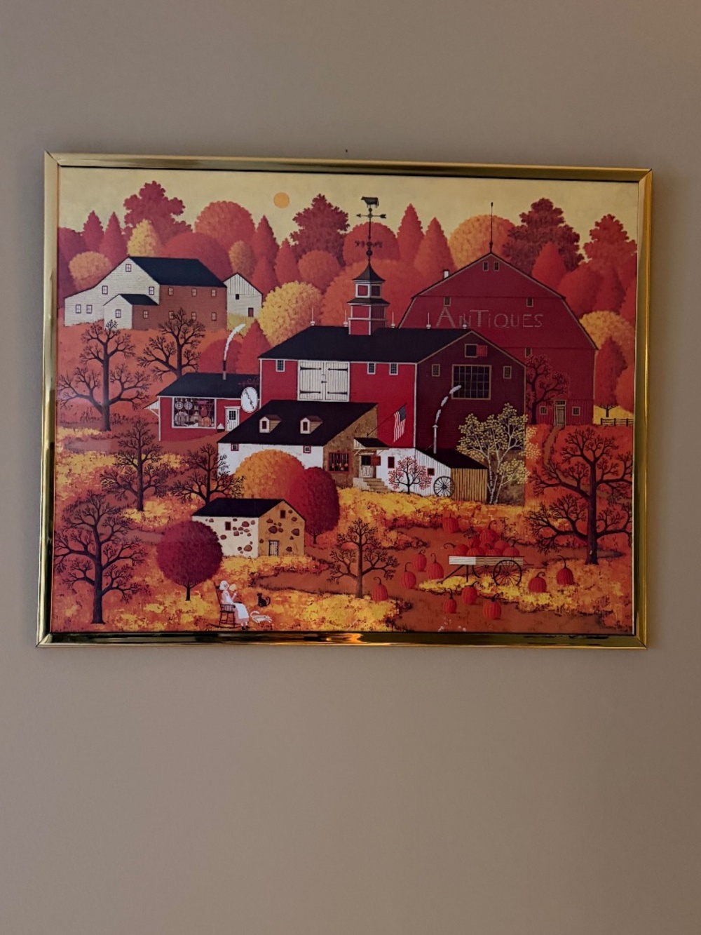 Charles Wysocki Antique Barns Autum Print - Americana  - FALL